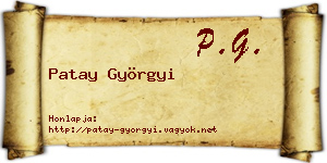 Patay Györgyi névjegykártya